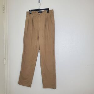 Polo by Ralph Lauren Vintage Chino Pleated Pants Preppy Men's Size 34x34 Tan